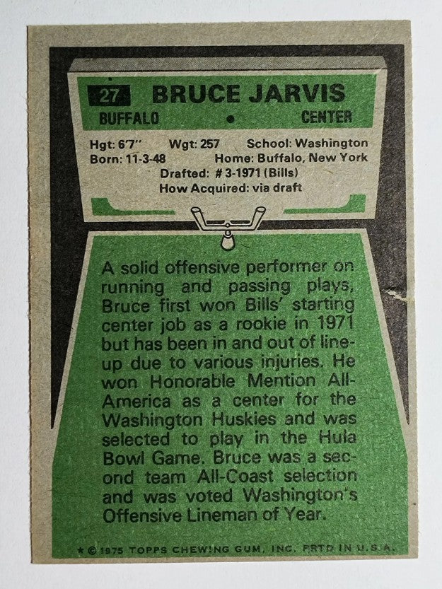 1975 Topps #27 Bruce Jarvis (GOOD)