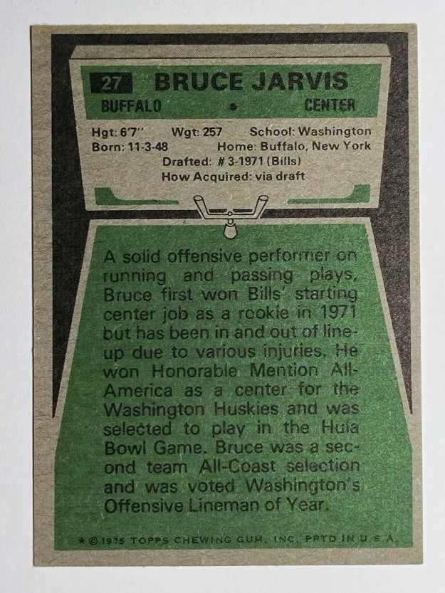 1975 Topps #27 Bruce Jarvis (EX)