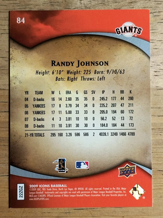 2009 Upper Deck Icons #84 Randy Johnson
