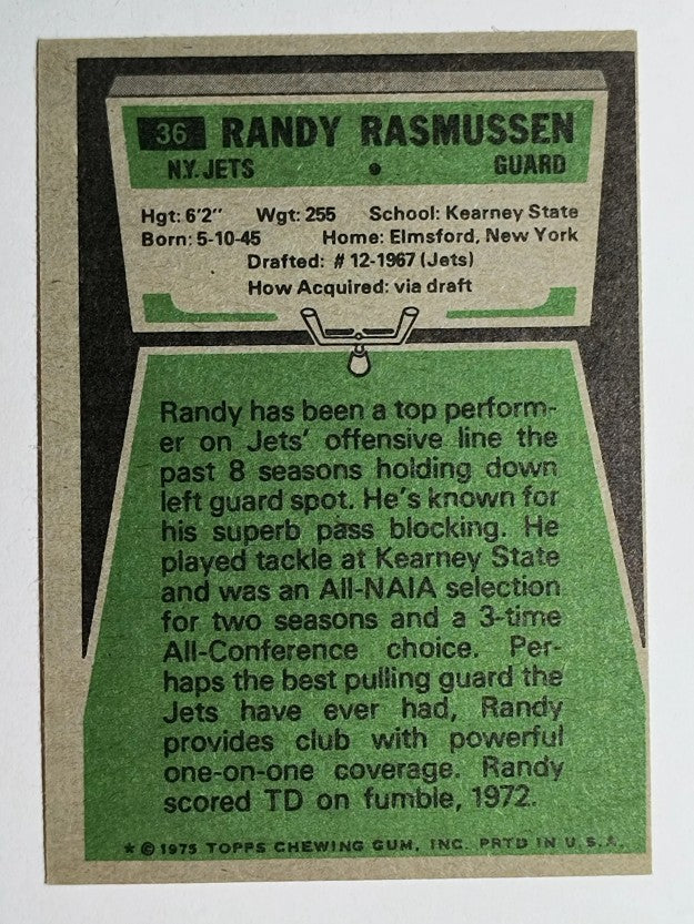 1975 Topps #36 Randy Rasmussen (EX)