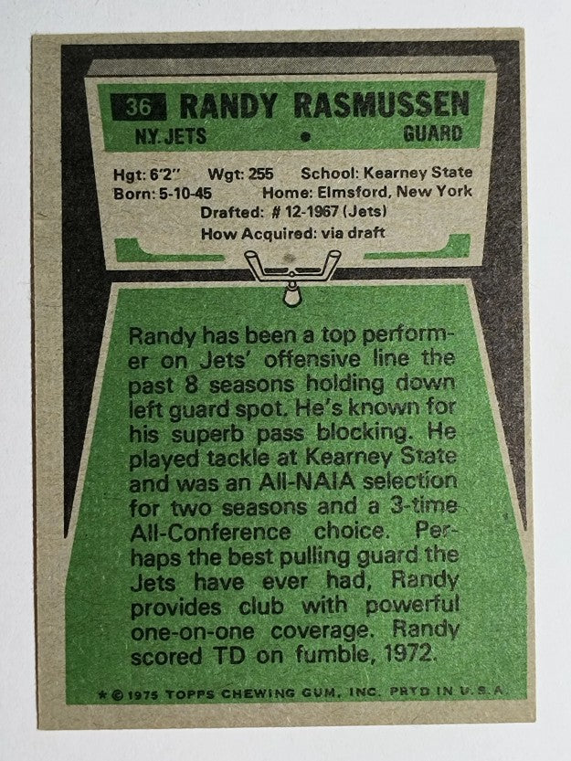 1975 Topps #36 Randy Rasmussen (EX)