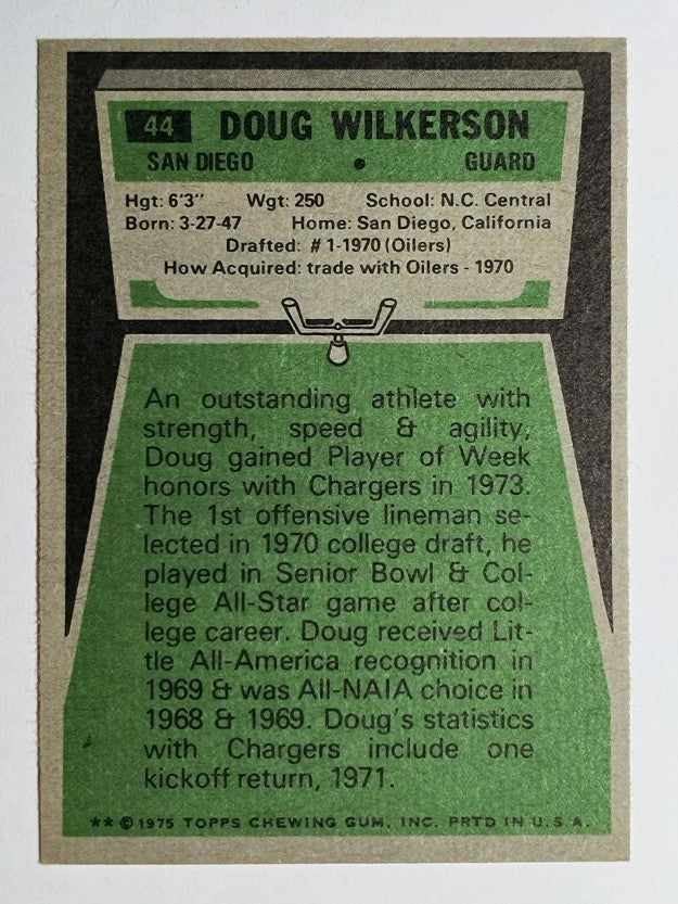 1975 Topps #44 Doug Wilkerson RC (NM)