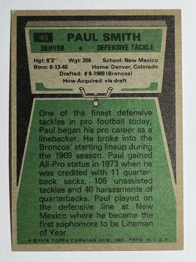1975 Topps #45 Paul Smith (EX)