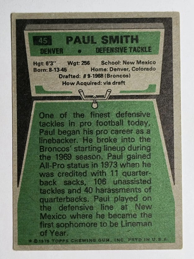 1975 Topps #45 Paul Smith (VGEX)