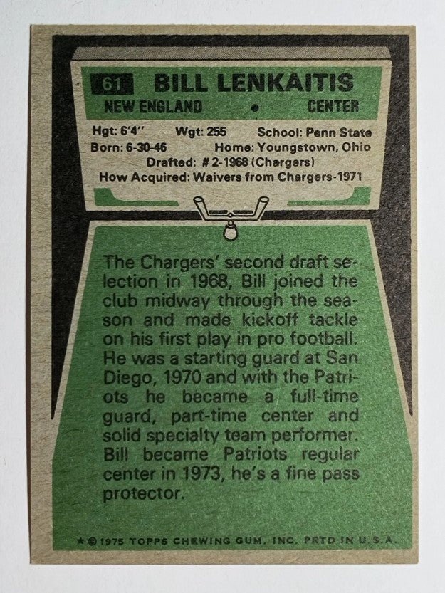 1975 Topps #61 Bill Lenkaitis (NM)