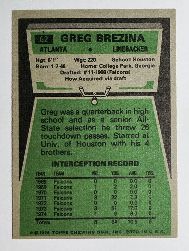 1975 Topps #62 Greg Brezina (EXMT)