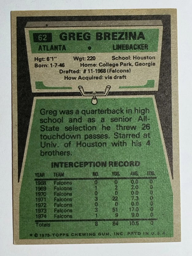 1975 Topps #62 Greg Brezina (EXMT)