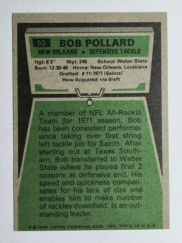 1975 Topps #63 Bob Pollard (EXMT)