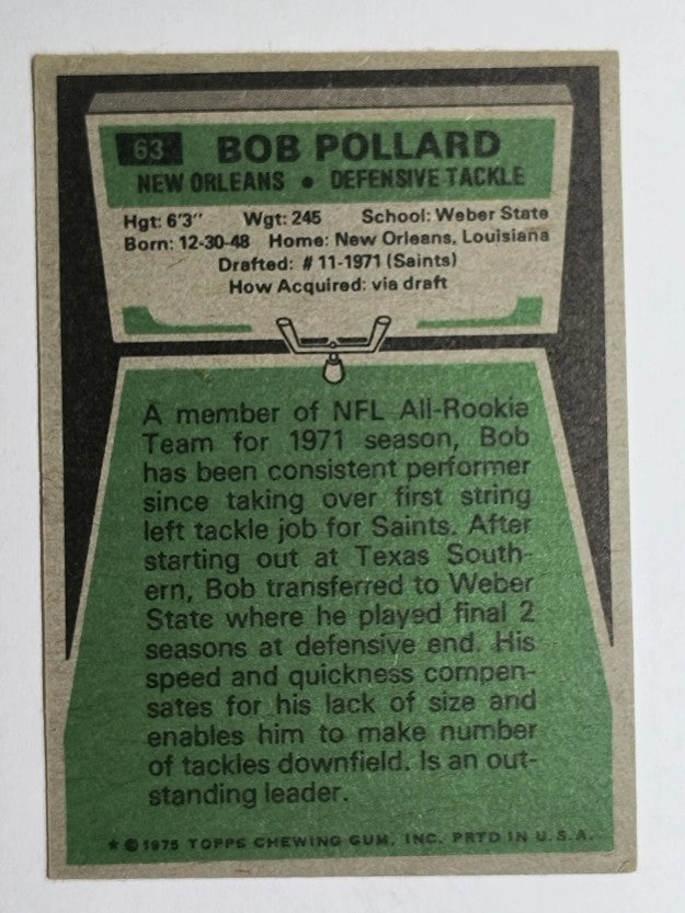 1975 Topps #63 Bob Pollard (EX)