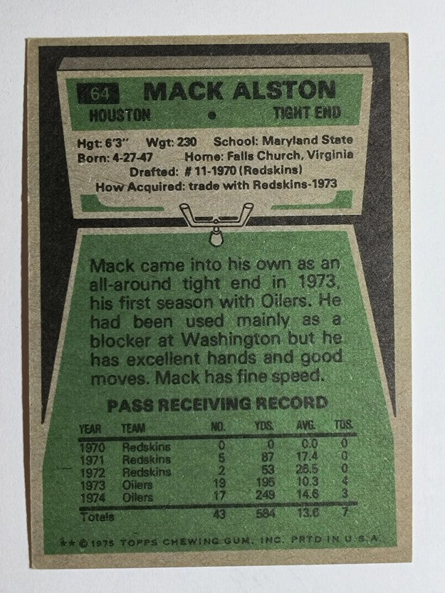 1975 Topps #64 Mack Alston (EXMT)