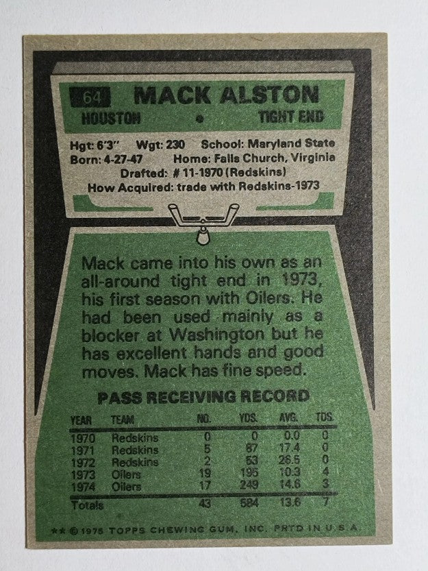 1975 Topps #64 Mack Alston (EXMT)