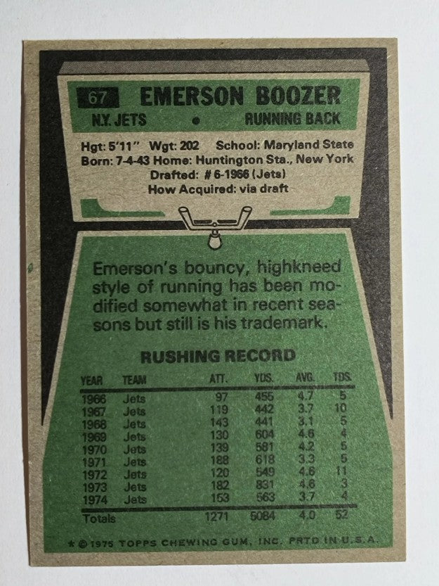 1975 Topps #67 Emerson Boozer (NM)