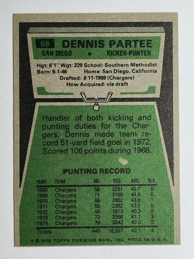 1975 Topps #68 Dennis Partee (EXMT)