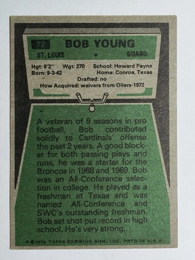 1975 Topps #72 Bob Young RC (EX)