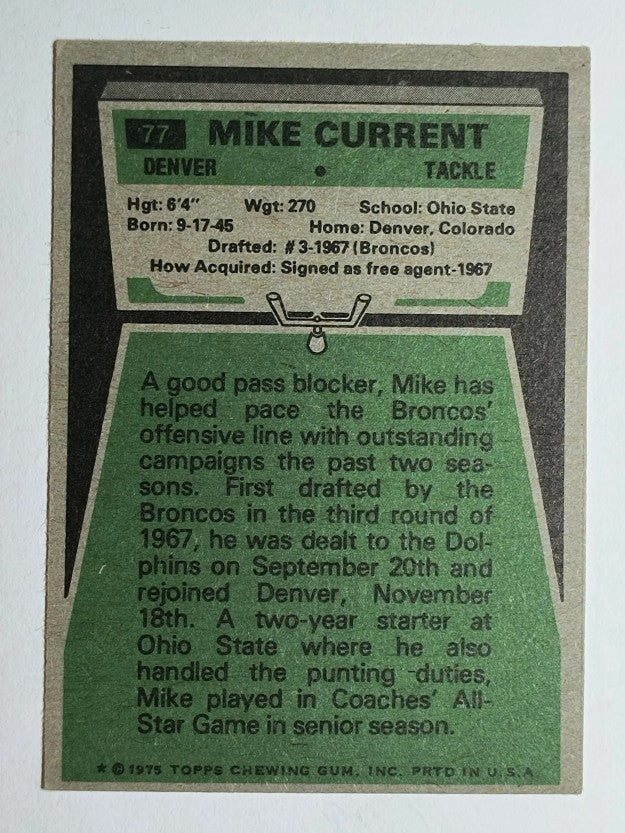 1975 Topps #77 Mike Current (EX)