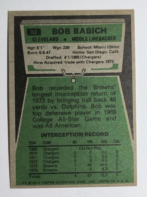 1975 Topps #82 Bob Babich (EXMT)