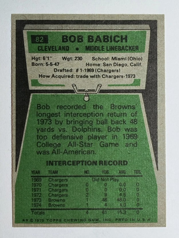 1975 Topps #82 Bob Babich (NM)