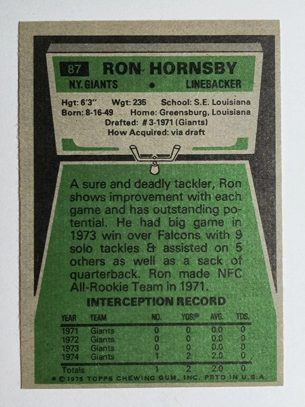 1975 Topps #87 Ron Hornsby (EX)