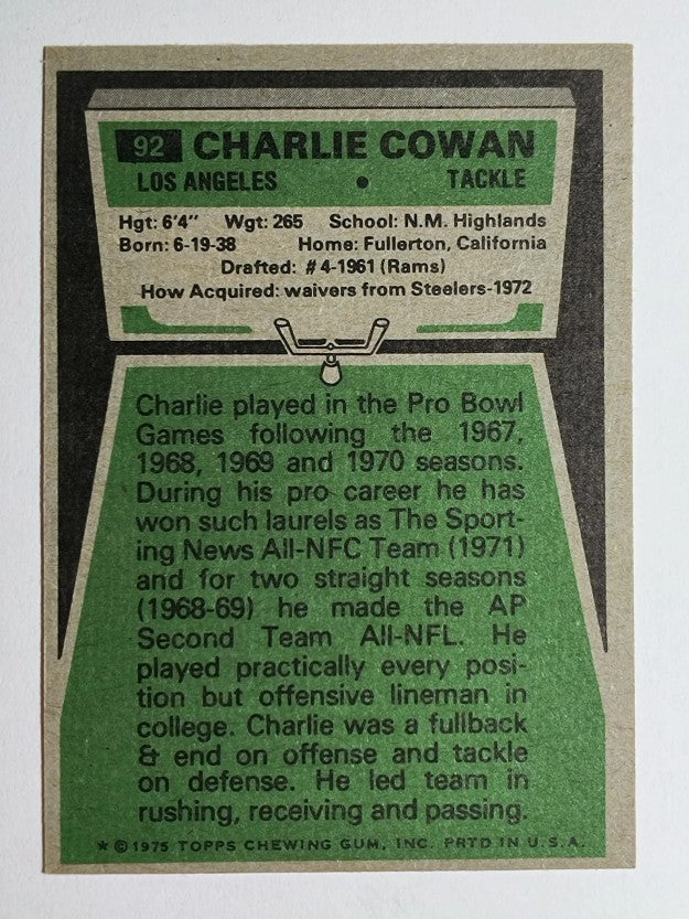 1975 Topps #92 Charlie Cowan (EXMT)
