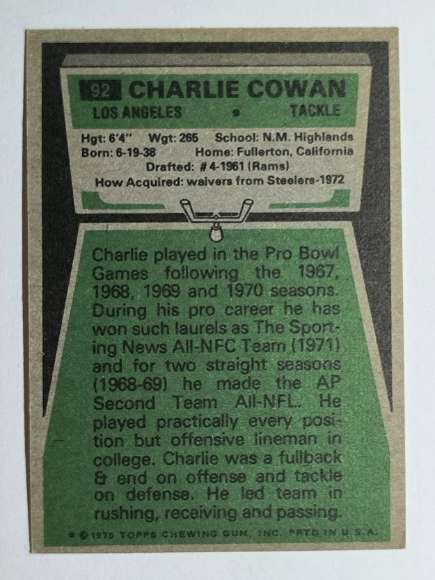 1975 Topps #92 Charlie Cowan (EXMT)