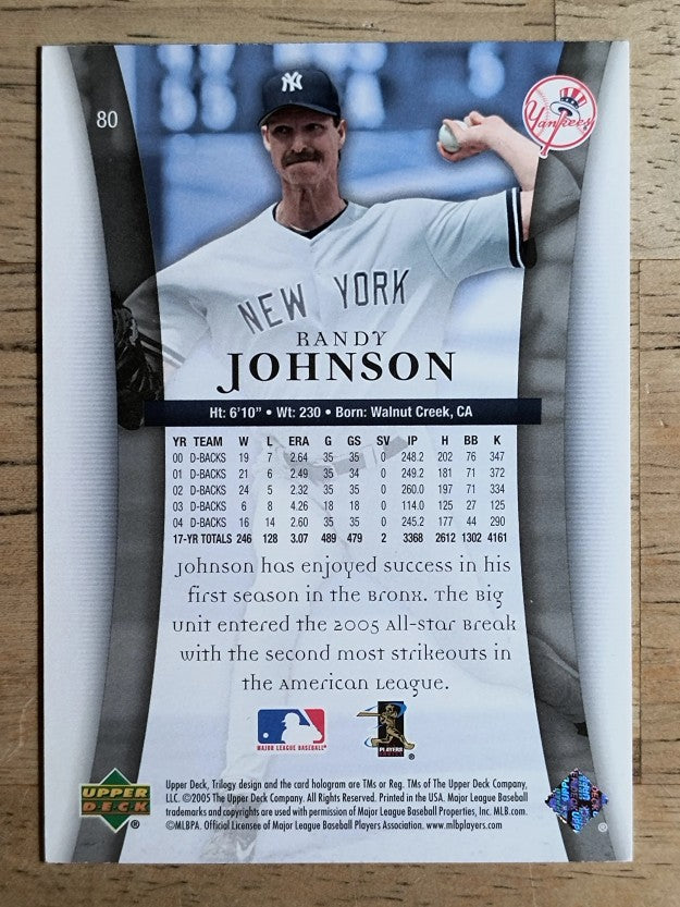 2005 Upper Deck Trilogy #80 Randy Johnson