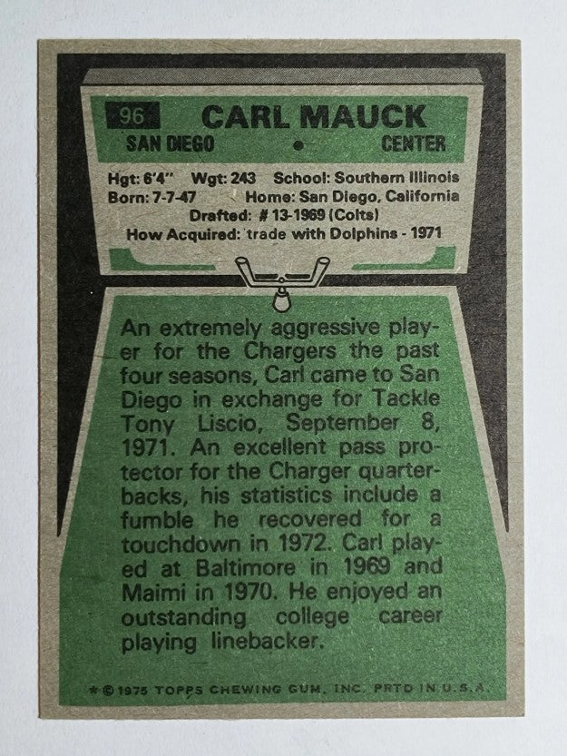 1975 Topps #96 Carl Mauck (NMMT)
