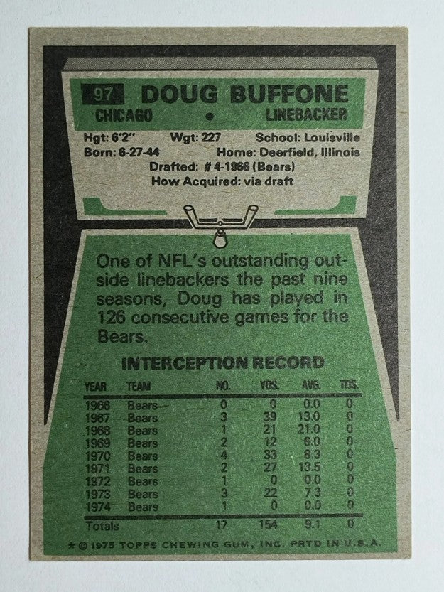 1975 Topps #97 Doug Buffone (EX)