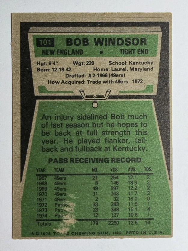 1975 Topps #101 Bob Windsor (GOOD)