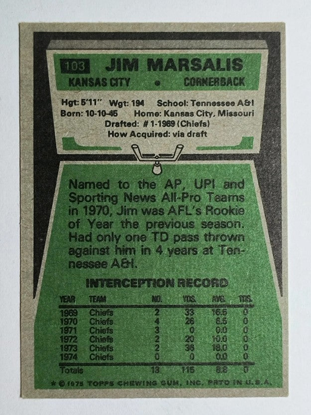 1975 Topps #103 Jim Marsalis (EX)