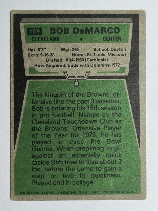 1975 Topps #109 Bob DeMarco (GOOD)