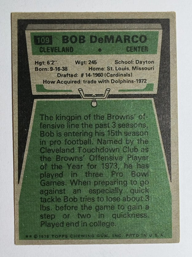 1975 Topps #109 Bob DeMarco (VG)