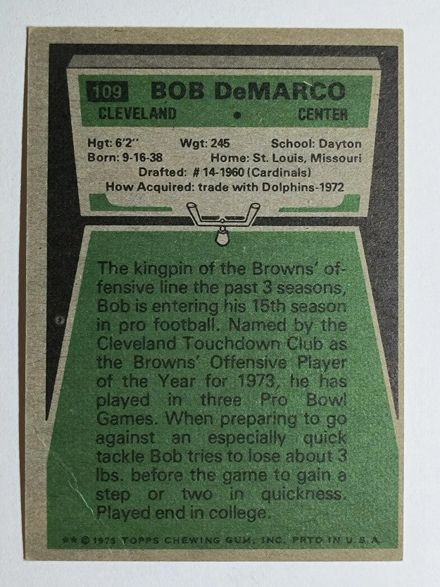 1975 Topps #109 Bob DeMarco (VG)