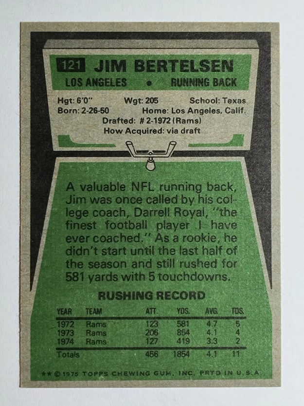 1975 Topps #121 Jim Bertelsen (EX)