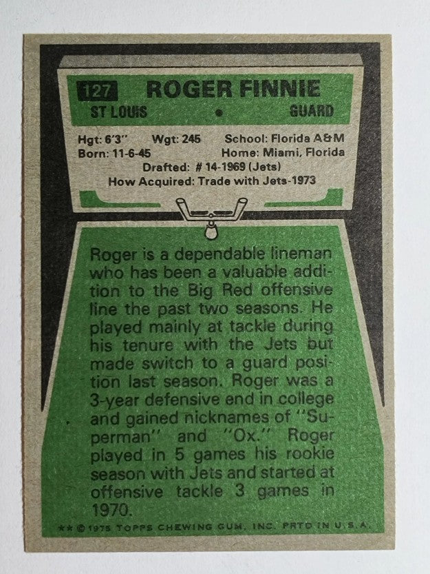 1975 Topps #127 Roger Finnie RC (NMMT)