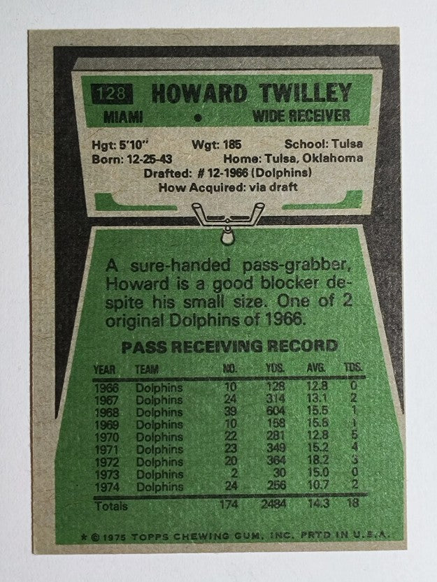 1975 Topps #128 Howard Twilley (EX)