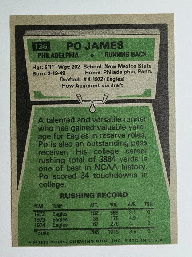 1975 Topps #136 Po James (NM)