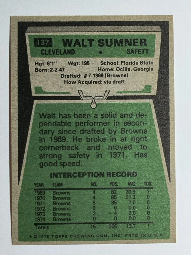 1975 Topps #137 Walt Sumner (EXMT)