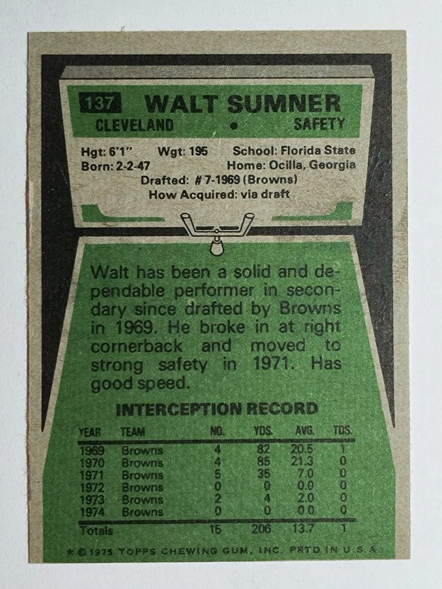 1975 Topps #137 Walt Sumner (EX)