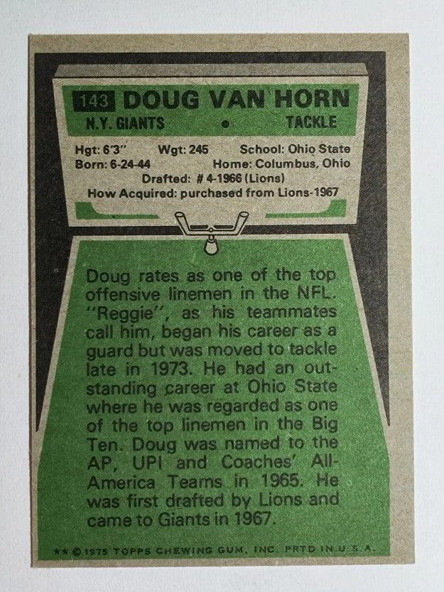 1975 Topps #143 Doug Van Horn (EX)