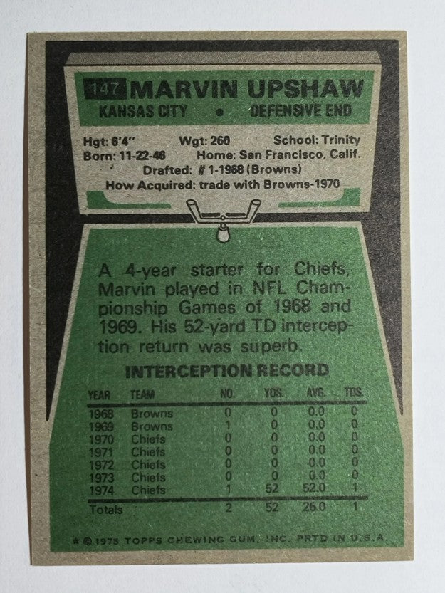1975 Topps #147 Marvin Upshaw (EXMT)