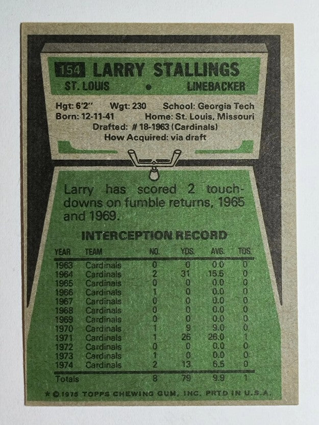 1975 Topps #154 Larry Stallings (EXMT)