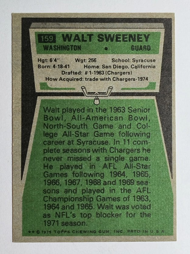 1975 Topps #159 Walt Sweeney (EX)
