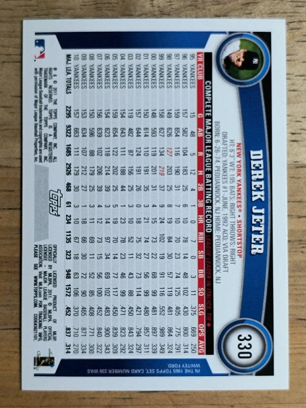 2011 Topps #330A Derek Jeter
