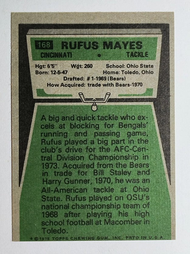1975 Topps #168 Rufus Mayes (EXMT)