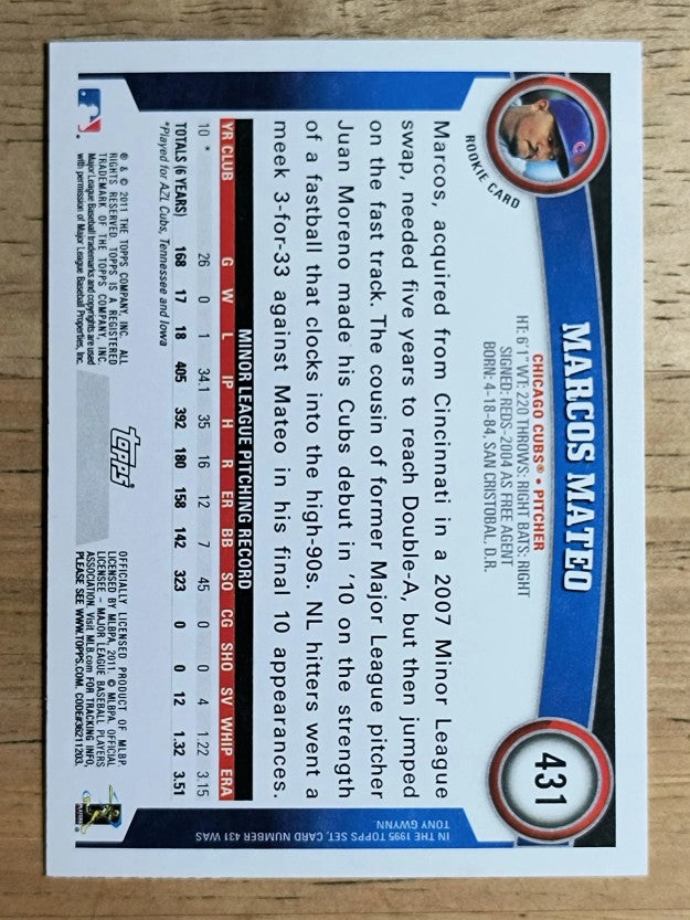 2011 Topps #431 Marcos Mateo RC