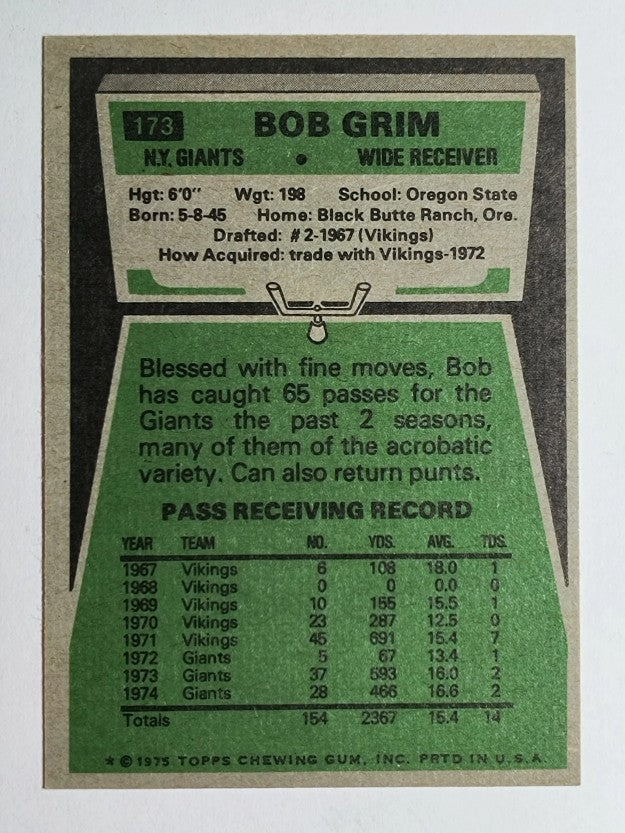 1975 Topps #173 Bob Grim (EXMT)