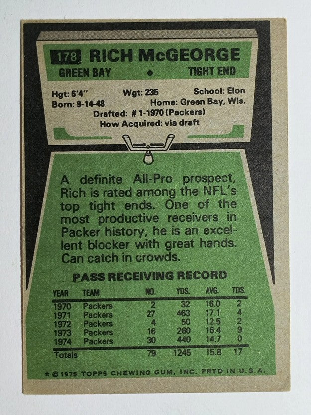 1975 Topps #178 Rich McGeorge (VGEX)