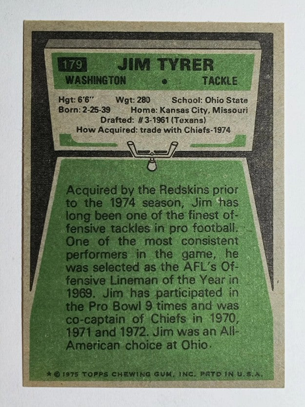 1975 Topps #179 Jim Tyrer (EXMT)