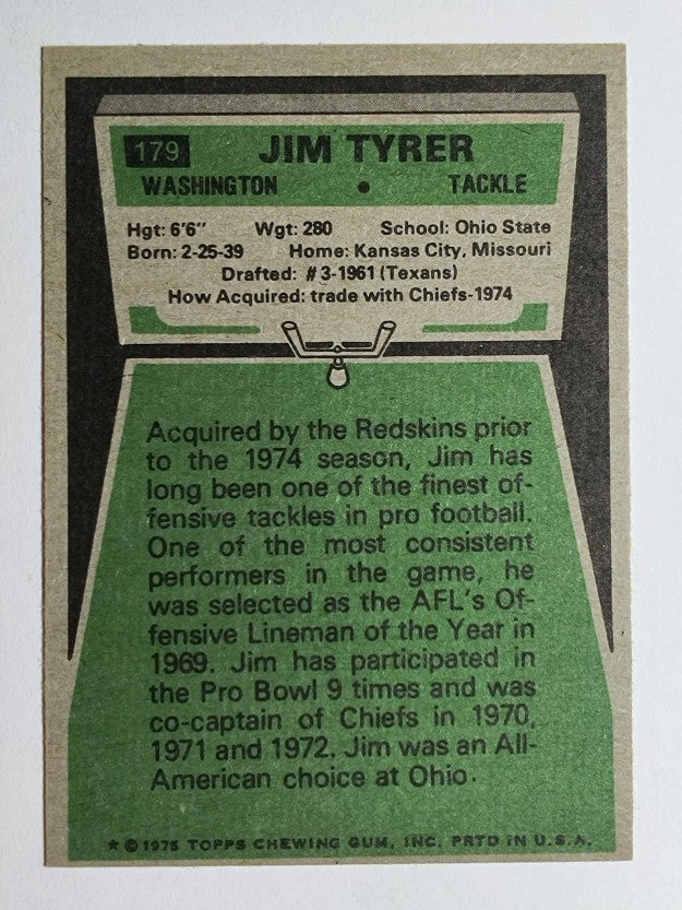 1975 Topps #179 Jim Tyrer (NM)