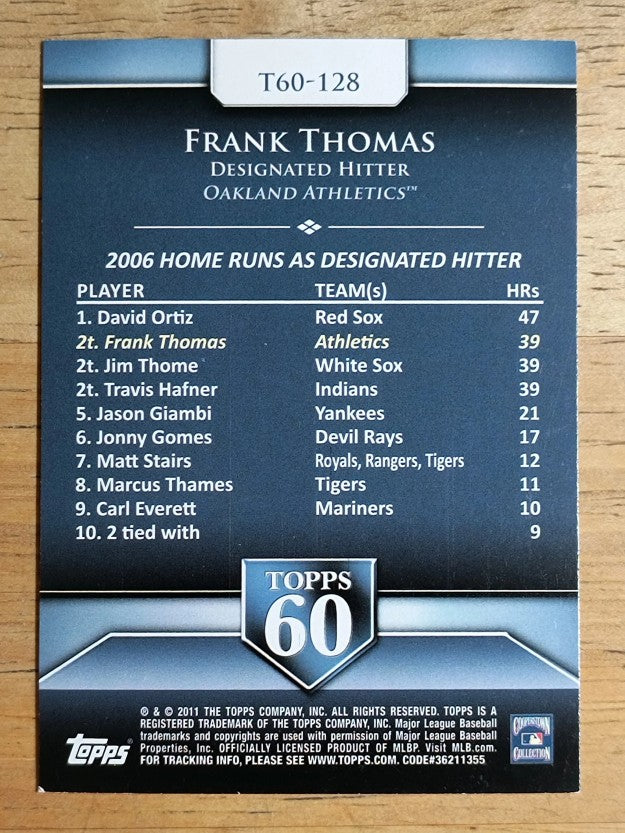 2011 Topps 60 #128 Frank Thomas